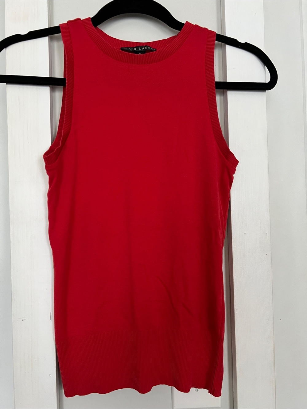Ralph Lauren Red Ribbed Sleeveless Tank